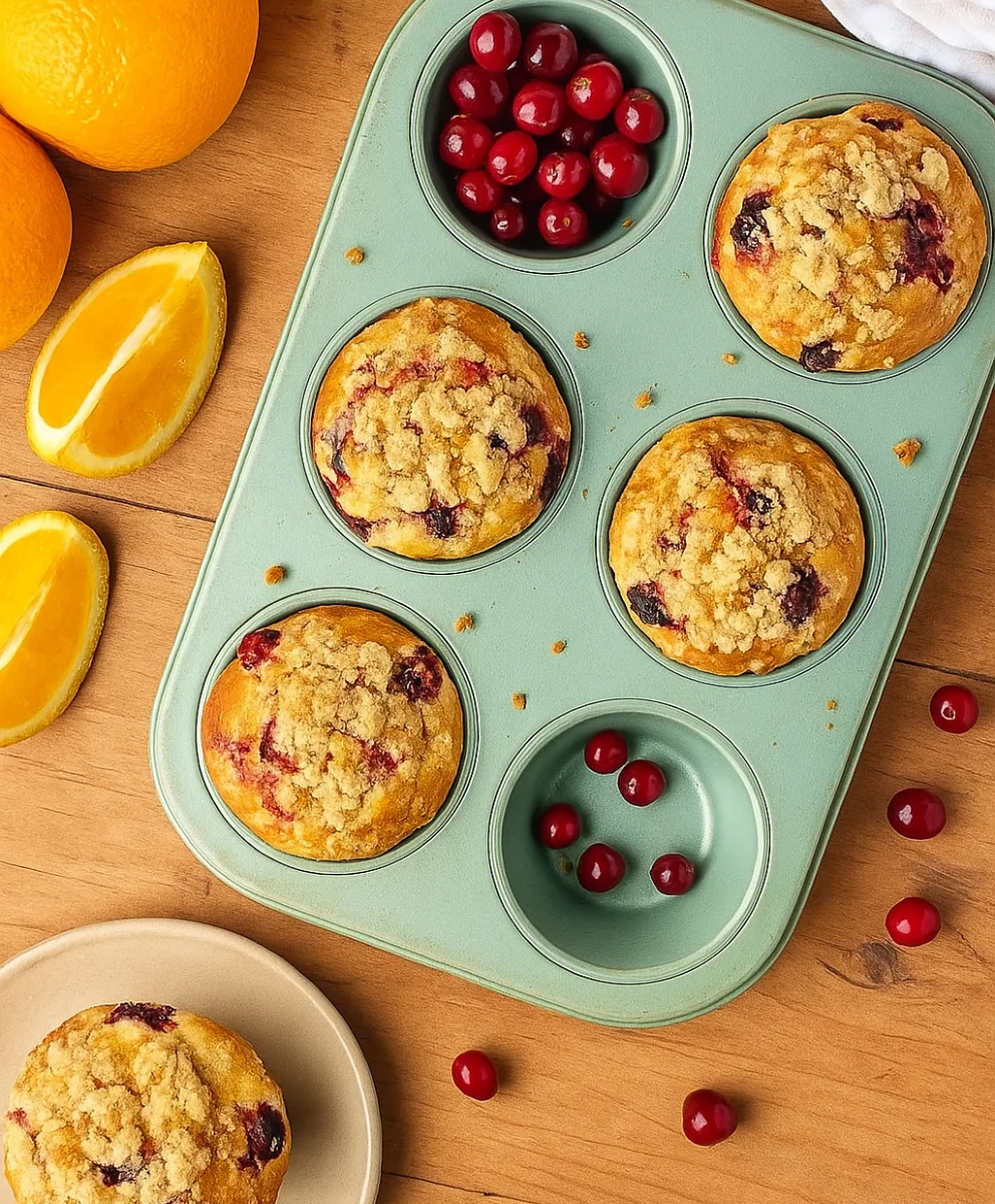 Glazed Cranberry Orange Muffins Baking cranberry orange muffins with a sweet glaze