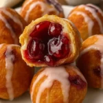 Freshly baked delicious cherry pie bites on a platter