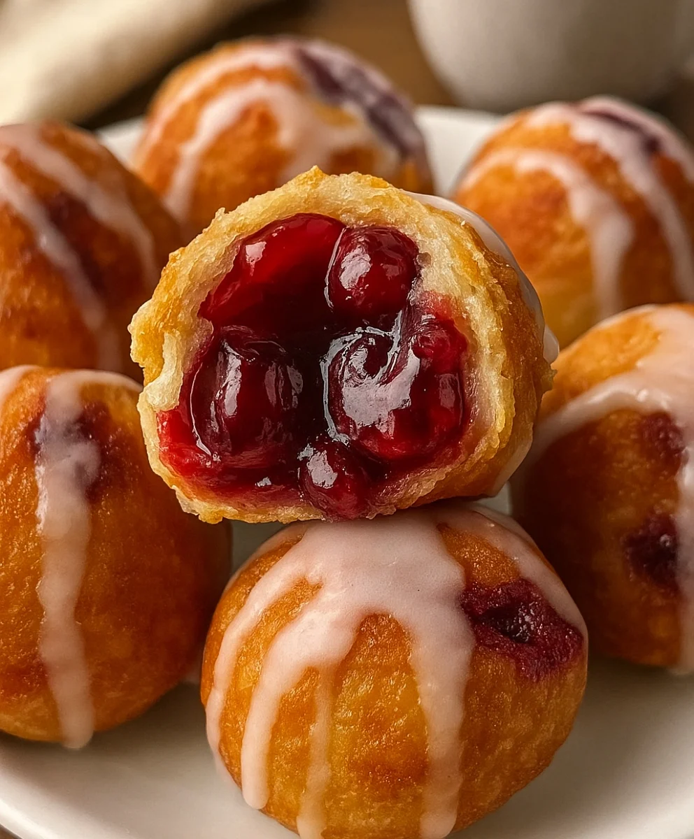 Freshly baked delicious cherry pie bites on a platter