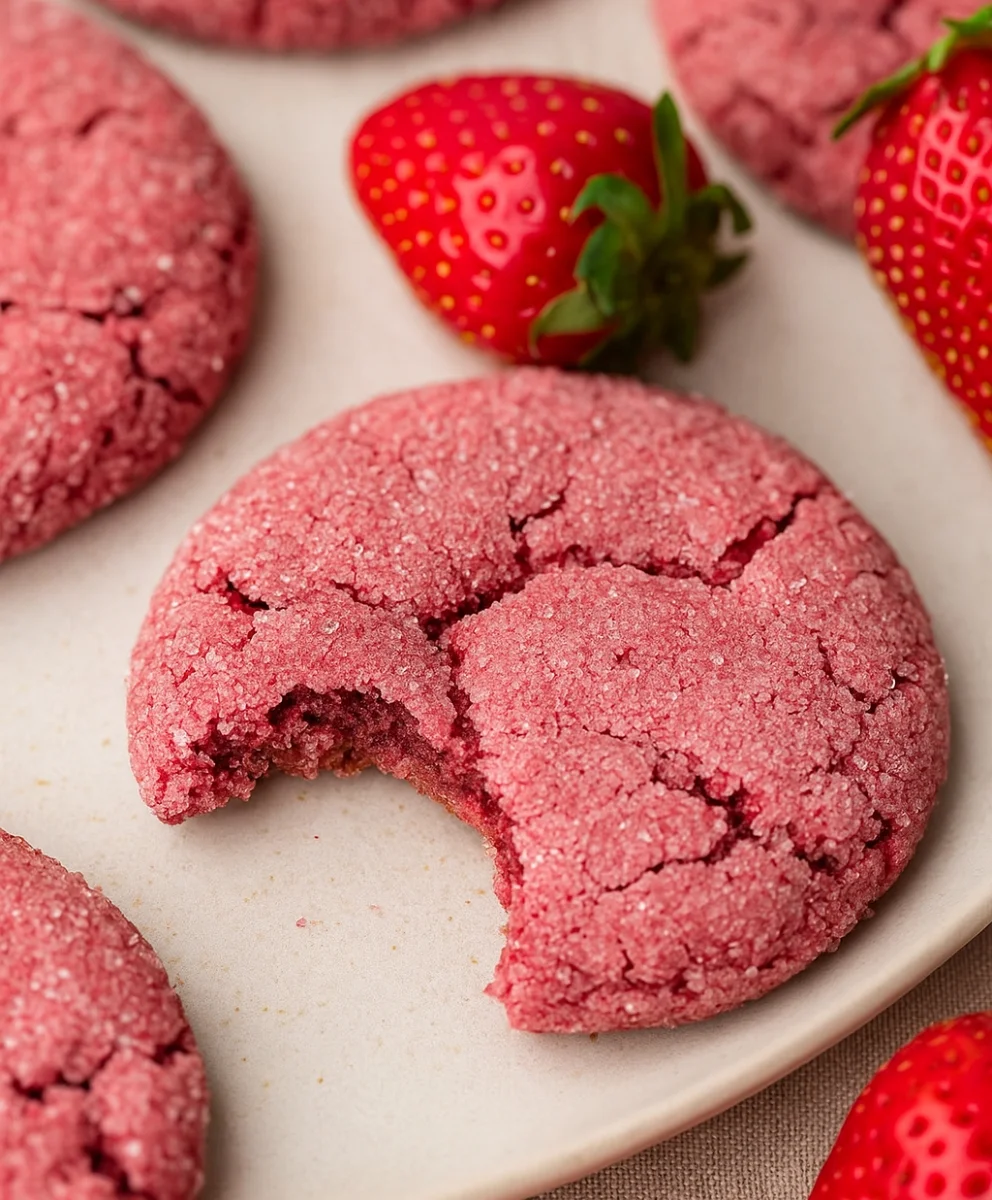 Strawberry Cookie Dough Balls ready for baking
