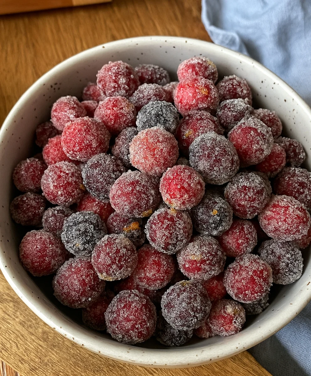 Cocktail Garnish with Sugared Cranberries Sweet and Tart Sugared Cranberries for Christmas Cocktails