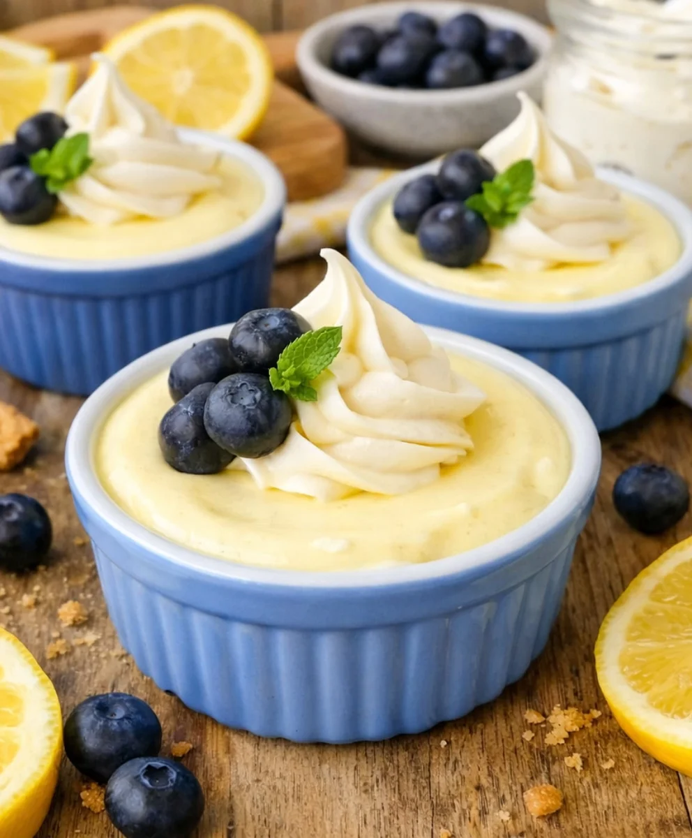 Lemon Cheesecake Mousse with Graham Cracker Crumbs