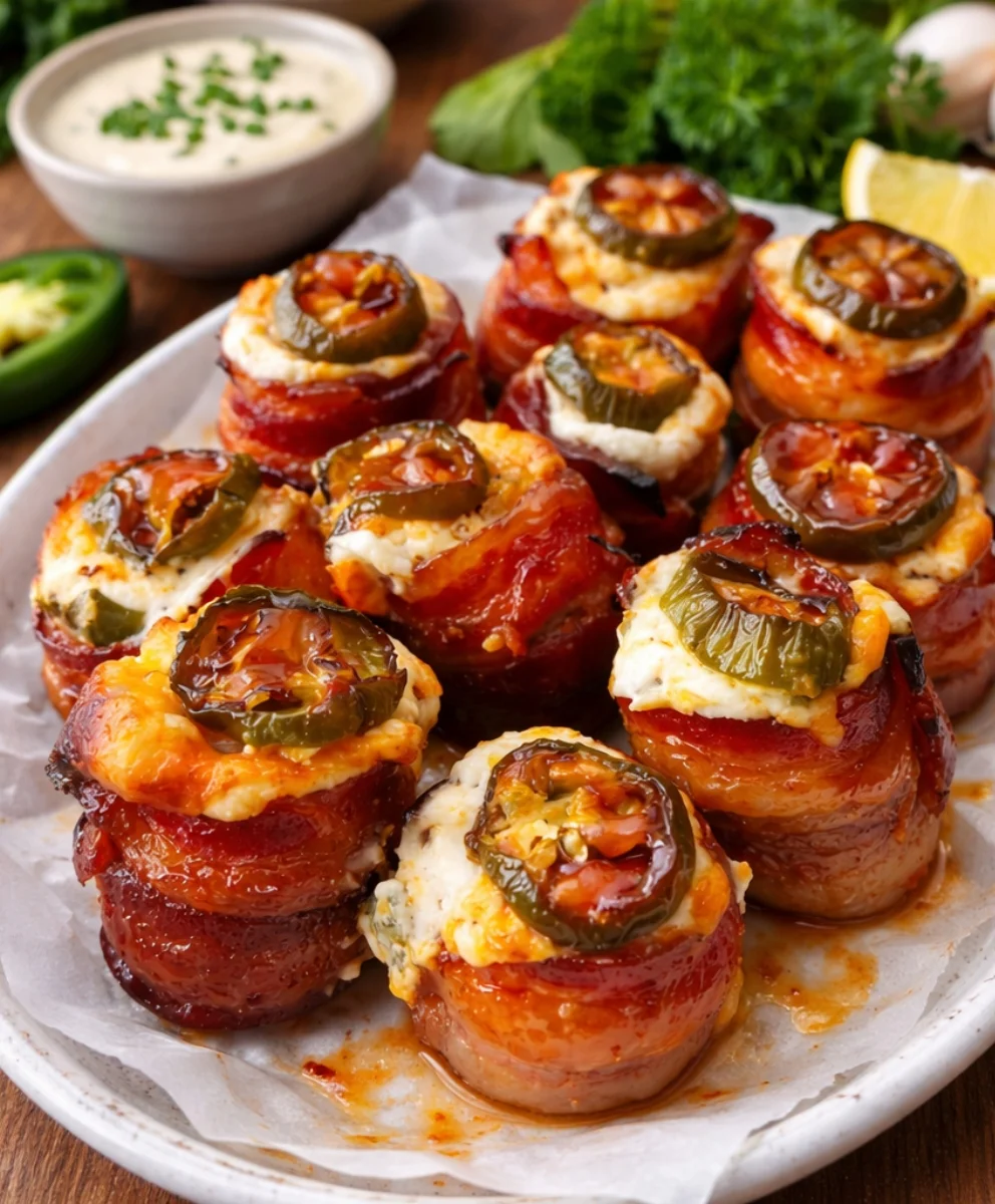 Delicious smoked pig shots with bacon and jalapenos