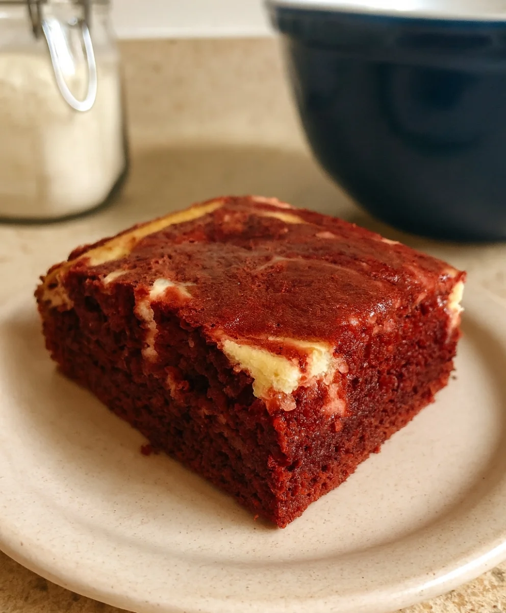 Red Velvet Cheesecake Brownies with Homemade Cream Cheese Frosting