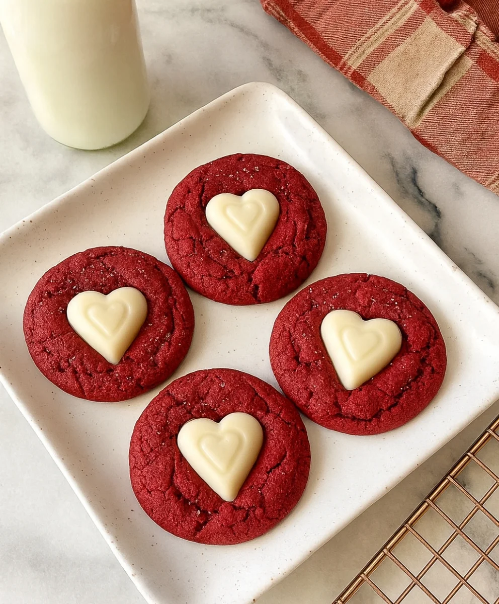 Baking Process of Red Velvet Sugar Cookies