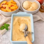 Two Ingredient Peach Sherbet Recipe with frozen peaches